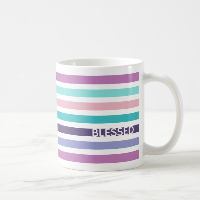 Christian BLESSED Modern Pastel Stripe Kaffemugg (Höger)