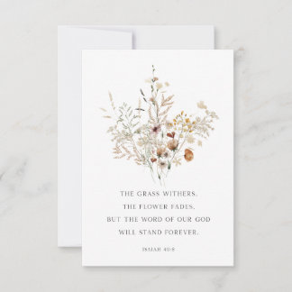 Christian Blommigt Art Isaiah 40:8 Greeting Card Tack Kort