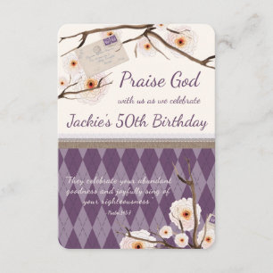 Christian Blommigt Birthday Scripture Inbjudningar