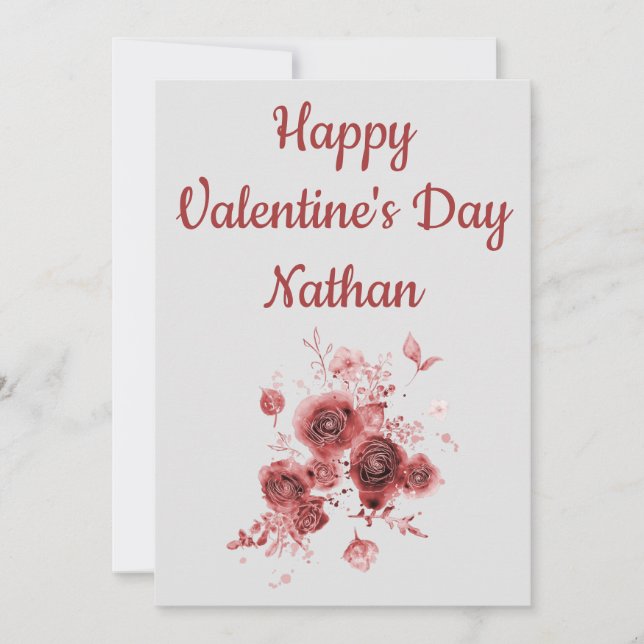 Christian Blommigt Valentine Day Card Kort (Framsida)