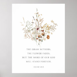 Christian Blommigt Wall Art Isaiah 40:8 Poster