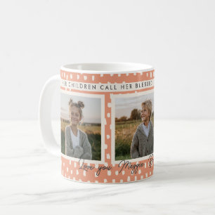 Christian Blsed Mamma Photo Collage Keepsaké Peach Kaffemugg