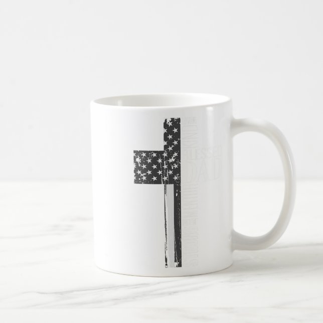 Christian Blsed Pappa American Flagga Religiösa Fa Kaffemugg (Höger)