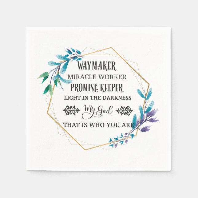 Christian Blue Blommigt Wandeans Pappersservett (Framsidan)