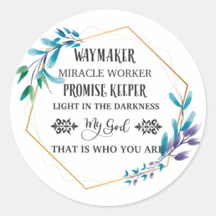 Christian Blue Blommigt Wandeans Runt Klistermärke