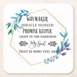 Christian Blue Blommigt Wandeans Underlägg Papper Kvadrat