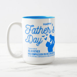Christian Blue Fars dag Psalm 103:13 Bibel Två-Tonad Mugg