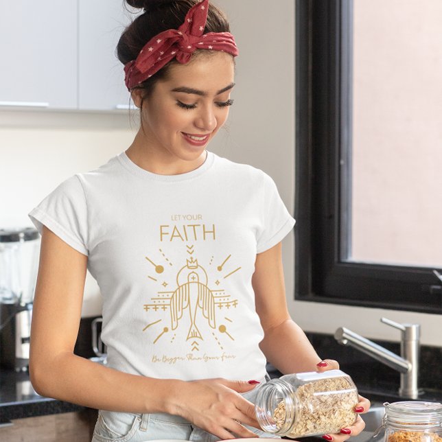 Christian Boho Faith Bigger Than Din fruktan Moder T Shirt (Skapare uppladdad)