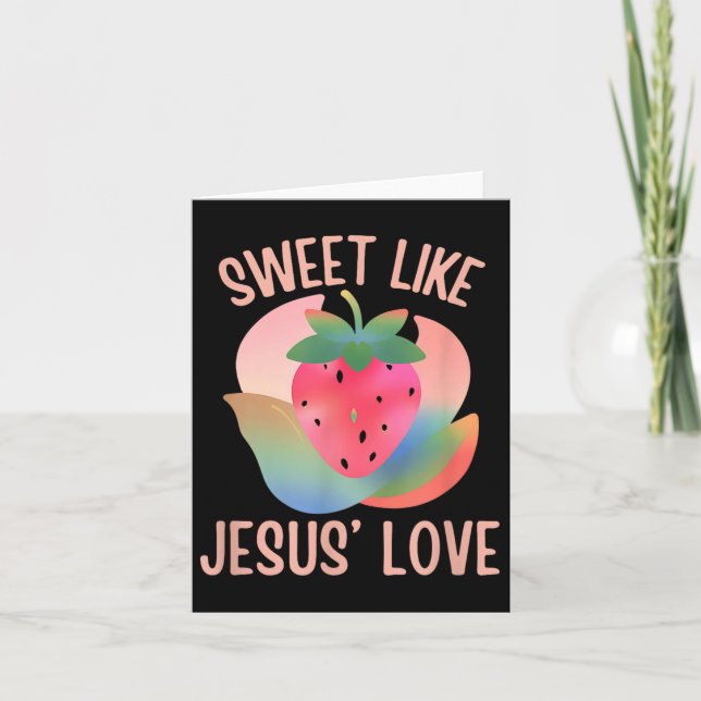 Christian Boho Strawberry Sweet som Jesus Kärlek f Kort (Framsida)