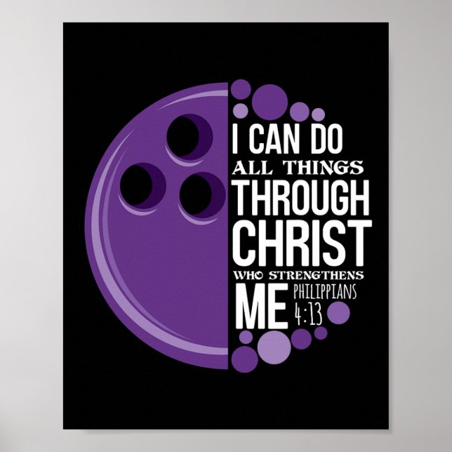 Christian Bowling Funny Personlig Team Gift for Poster (Framsidan)