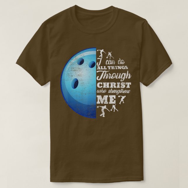 Christian Bowling Funny Personlig Team Gift for T Shirt (Design framsida)