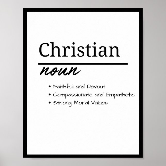 Christian, Boy Personlig Namn Definition Poster (Framsidan)