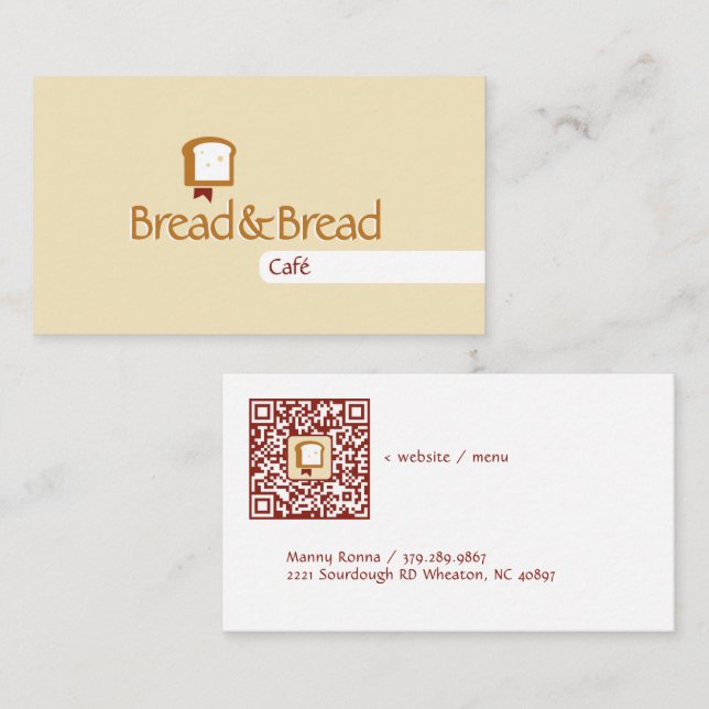 Christian Bread Logotyp | Bageri Café Gemenskap Visitkort (Fram/baksida)