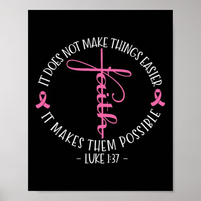 Christian Breast Cancer Awareness Faith Luke 137 Poster (Framsidan)