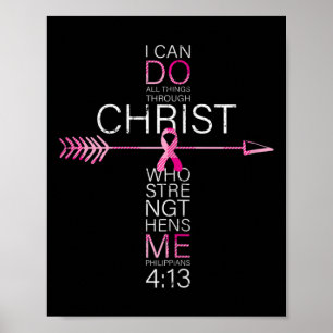 Christian Breast Cancer Kor Religiösa Bible Vers Poster