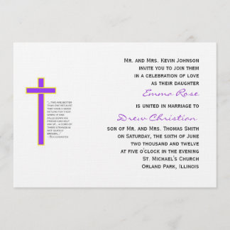 Christian Bröllop Cord Tre stränginbjudan Pl Inbjudningar