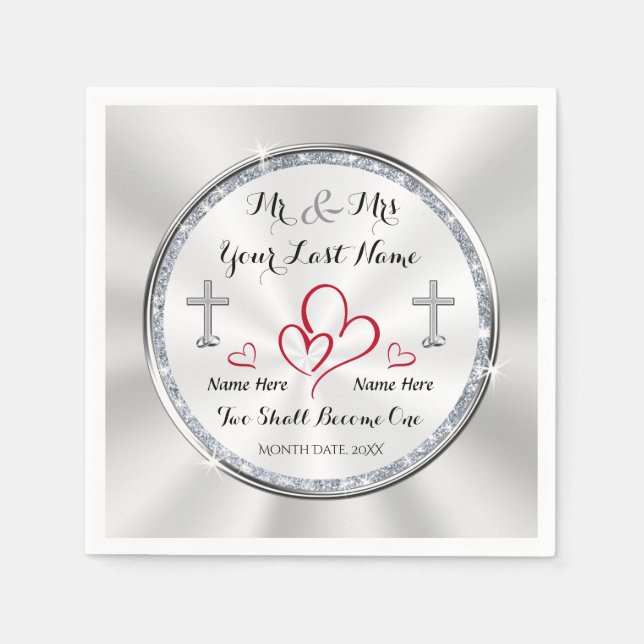 Christian Bröllop Napkins Two ska bli en Pappersservett (Framsidan)