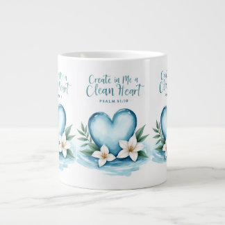 Christian Bröllop Psalm 51 Watercolor Heart Mugg Jumbo Mugg