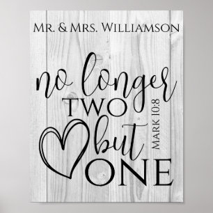 Christian Bröllop Scripture Quote Faux Wood Gift Poster
