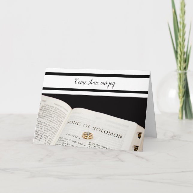 Christian bröllopsinbjudan Bible ringar Inbjudan (Framsida)