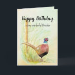 Christian Brother Birthday Pheasant Gamebird Helgkort<br><div class="desc">Christian Prayer för Friend Birthday,  Brother med ett vackert original Watercolor Pheasant Gamebird för dem som lever,  naturen och fåglarna i kärlek</div>