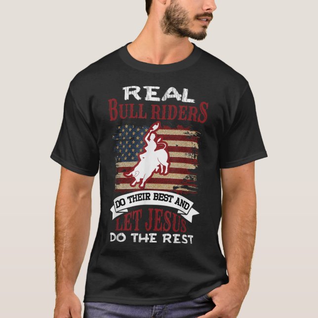 Christian Bull Riding Bull Rider T Shirt (Framsida)