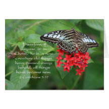 Christian Butterfly Scripture Card