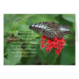 Christian Butterfly Scripture Card Hälsningskort