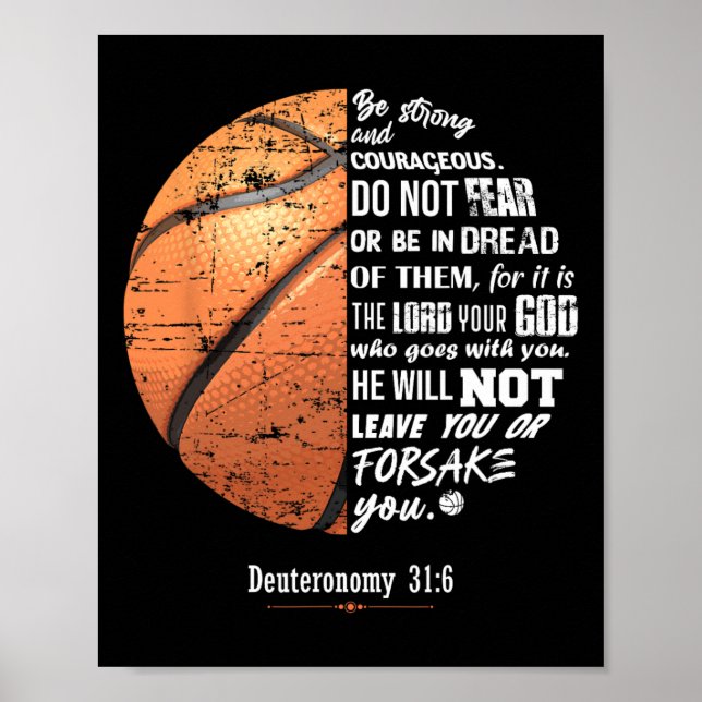 Christian Bysketbyll Deuteronomy Bible Verse Faith Poster (Framsidan)
