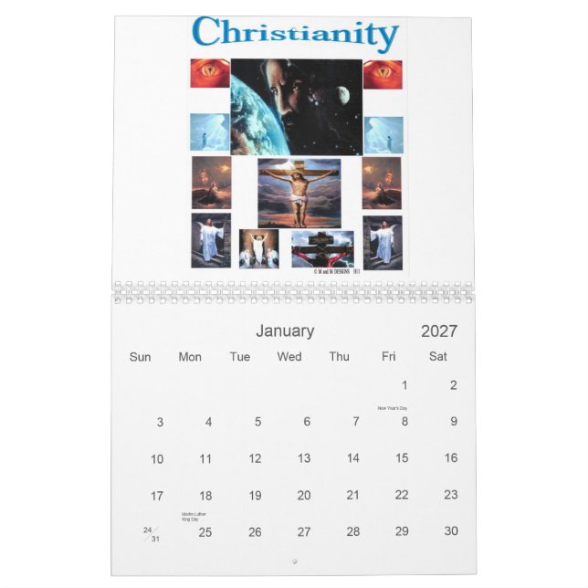 Christian calender kalender (Jan 2027)