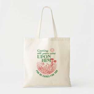 Christian Care Tote Bag med bibelcitat Tygkasse