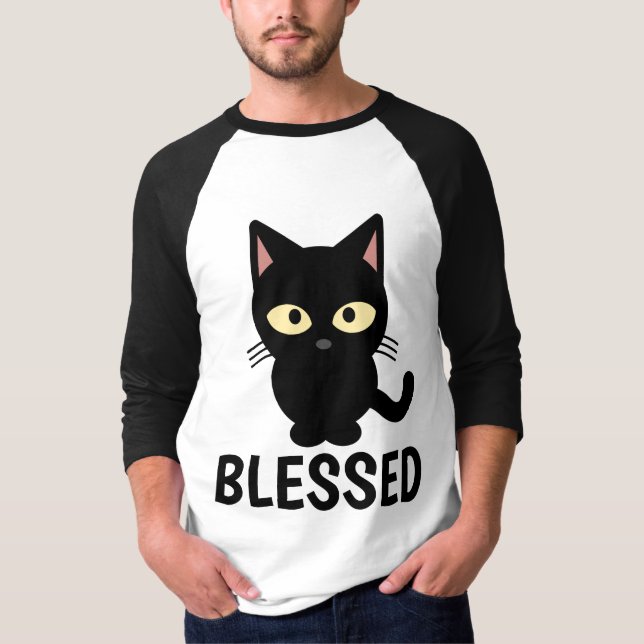 Christian CAT Lover T-shirts, BLESSED T-shirt (Framsida)
