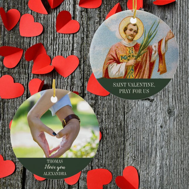 Christian Catholique Photo Saint Valentine Day Julgransprydnad Keramik (Skapare uppladdad)