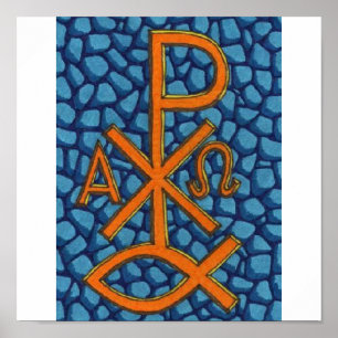 Christian Chi-Rho Fish Poster