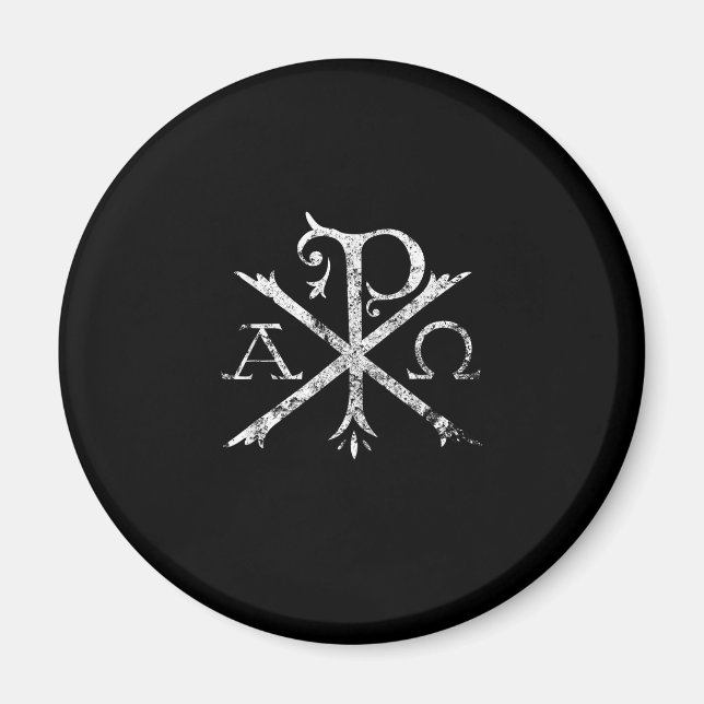 Christian Chi Rho T-Shirt Labarum Christogram Cros Magnet (Framsidan)