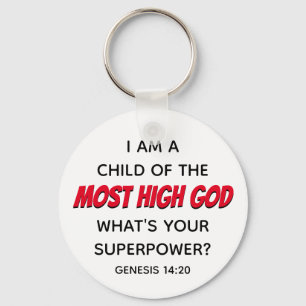 Christian CHILD OF MEST HIGH GOD Superpower White Nyckelring