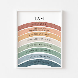 Christian children boho rainbow-bekräftelseavtryck poster