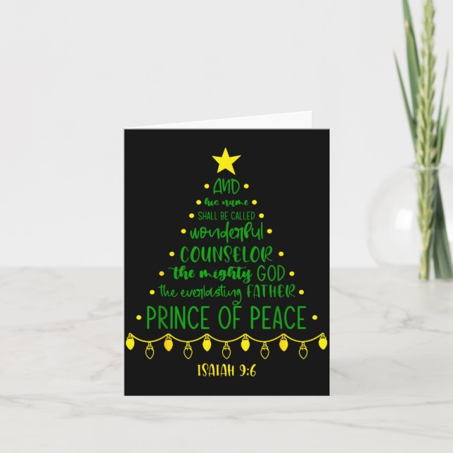 Christian Christmas Jesus Bible Names Xmas Tree Sh Kort (Framsida)
