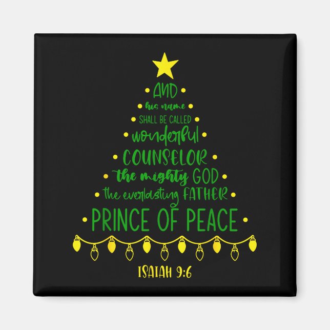 Christian Christmas Jesus Bible Names Xmas Tree Sh Magnet (Framsidan)