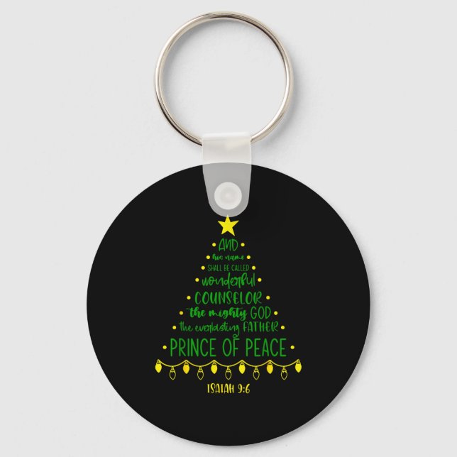 Christian Christmas Jesus Bible Names Xmas Tree Sh Nyckelring (Framsida)
