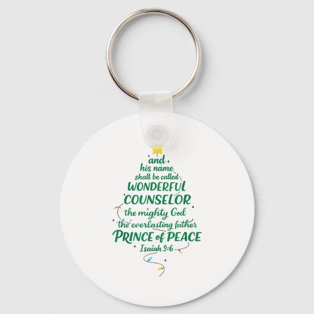 Christian Christmas Jesus Bible Names Xmas Tree Sh Nyckelring (Framsida)