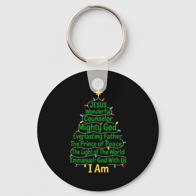 Christian Christmas Jesus Bible Names Xmas Tree Sh Nyckelring (Framsida)