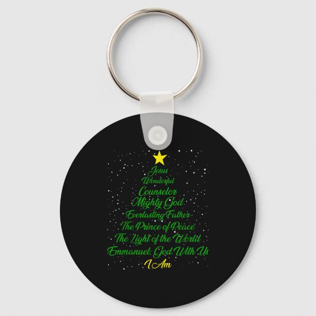 Christian Christmas Jesus Bible Names Xmas Tree Sh Nyckelring (Framsida)