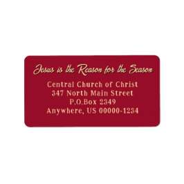 Christian Christmas Jesus is the Reason Adressetikett