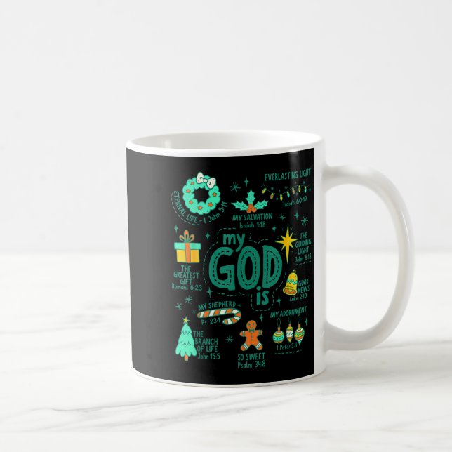 Christian Christmas My God Is Jesus Is The Reason  Kaffemugg (Höger)