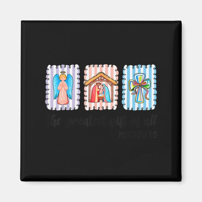Christian Christmas Nativity Scene Jesus Faith Bel Magnet (Framsidan)