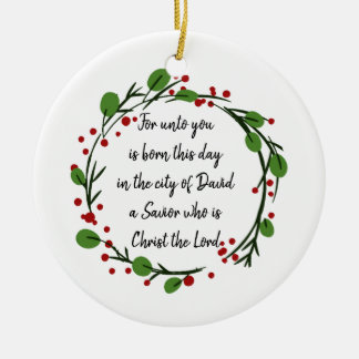 Christian Christmas Scripture Sticker Scripture Julgransprydnad Keramik