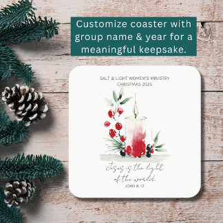 Christian Christmas Scripture Stylish Custom Event Underlägg Papper Kvadrat
