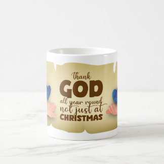 Christian Christmas Thank God blue heart Mug Kaffemugg