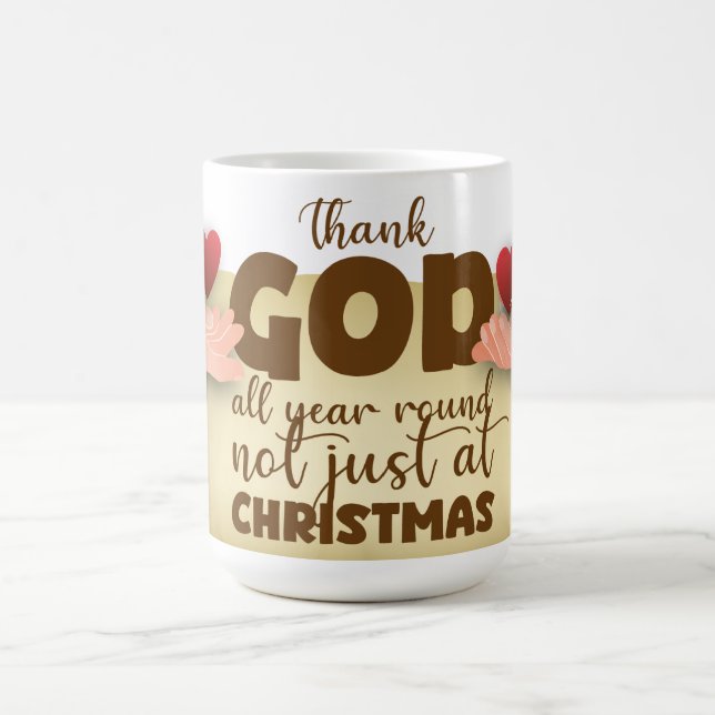 Christian Christmas Thank God Mug Kaffemugg (Center)